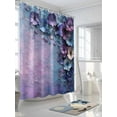 thumbnail image 3 of Fsddascl Purple Floral Shower Curtain Set - Extra Long 72" x 96" Bathtub Curtain with 12 Hooks, Retro Flowers Mottled Pastoral Botanical Waterproof Fabric Stall Shower Curtains for Bathroom/Bathtub, 3 of 6