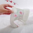 thumbnail image 5 of Otqutp 3-13 Years Non Slip Shoes Children Autumn Winter Warm Cotton Boots Embroidered Boots National Style Boots Princess Cotton Boots(White,5-5.5 Years), 5 of 5