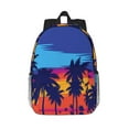 thumbnail image 1 of Lukts Beach with Palm Trees Pattern 15 Inch Student Backpack, Waterproof Laptop Backpack with Adjustable Shoulder Straps, Lightweight Travel, Campus Backpack, Unisex, 1 of 6