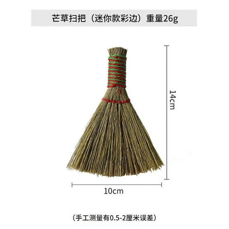 Handheld Whisk Broom with Bristles for Indoor Cleaning for Sweeping Floors and Furniture Natural Straw Broom for Home Use