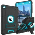 thumbnail image 1 of IBAOLEA iPad Mini 5 Case, iPad Mini 4 Case, Slim Fit Soft Silicone Protection Hybrid Hard PC Shockproof Rugged Tablet Kids Cover for iPad Mini 7.9, Black/Blue Design M681-Black/Blue Design, 1 of 7