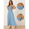 thumbnail image 2 of DARING DIVA Women's Boho Adjustable Spaghetti Strap Maxi Dresses XS Blue, 2 of 6