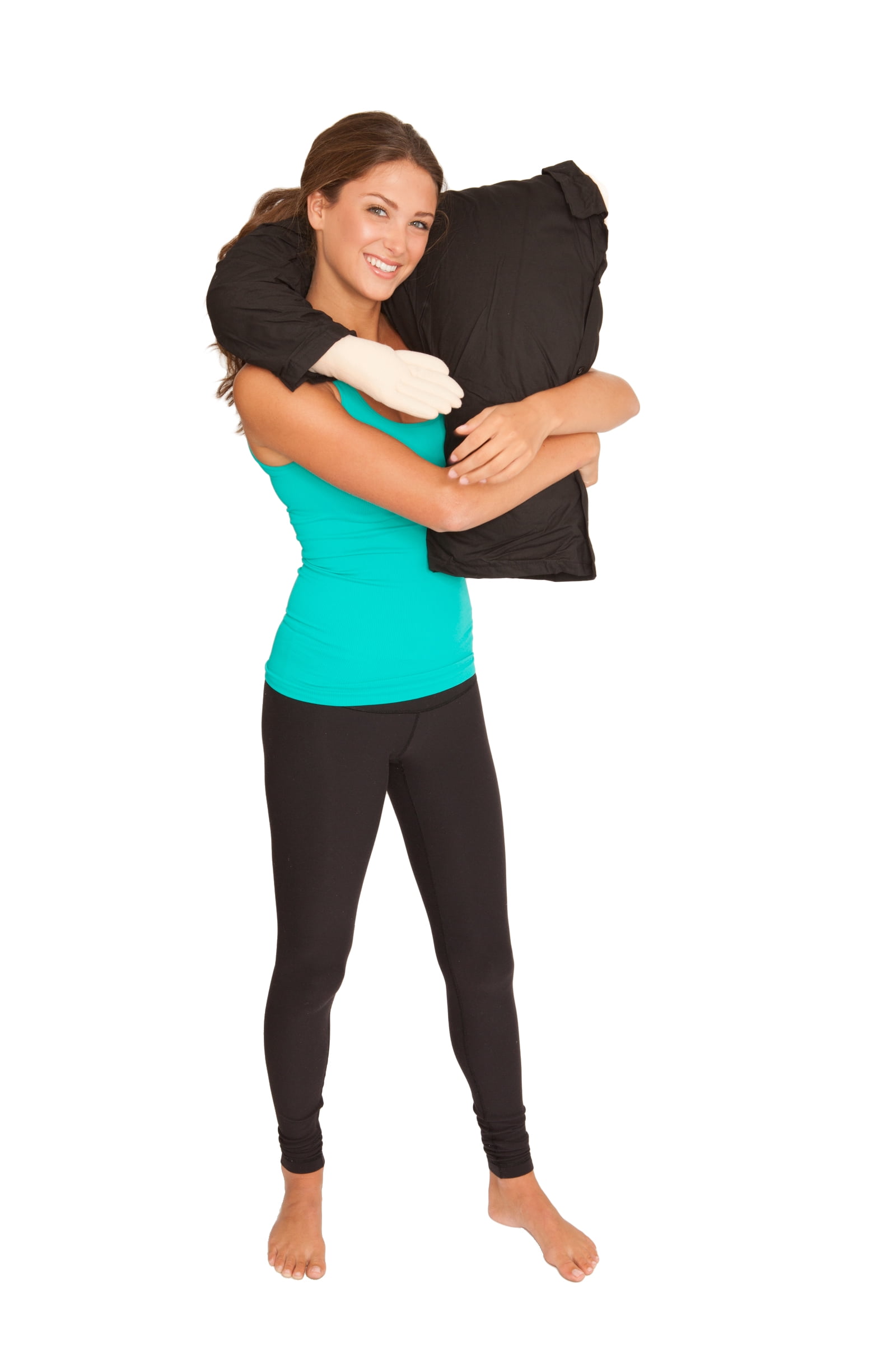Living Healthy Products BFPB-003-BLK Boyfriend Body Pillow in Black and White