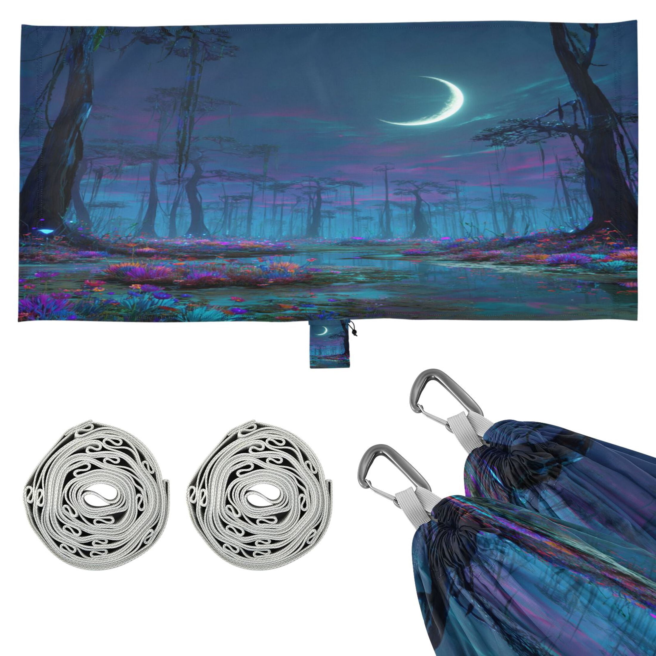 Hammock Camping Hammock Nylon Portable Hammock Travel Camping Hammock Glowing Neon Swamp Castle