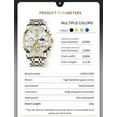 thumbnail image 6 of OLEVS Mens Watches Chronograph Business Dress Quartz Stainless Steel Waterproof Luminous Date Wrist Watch For Men White Dial, 6 of 12