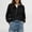 Black, variant on Women's Half Button Down Knit Sweater Casual Long Sleeve Henley Tunic Tops Trendy Loose Fit Crop Pullover Shirts