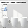thumbnail image 2 of Small Trash Can Wastebasket Garbage Can Container Bins for Bathrooms,Bedroom Room, Kitchens, Offices, Kids Rooms, Dorms, 3 Pack, White, 2 of 5