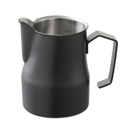 

Bluelans 350/500ml Milk Frother Cup Built-in Scale Stainless Steel Bird Beak Espresso Pull Flower Cup for Dessert Shop