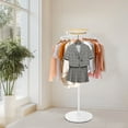 thumbnail image 2 of 55.1in Round Clothing Rack, Clothes Display Rack, Rotatable Garment Rack (White+Log Color), 2 of 13
