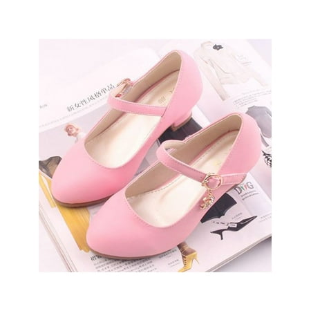 

Welliumy Girl Dress Shoes Round Toe Sandals Slip On Mary Jane School Pumps Prom Casual Low Top Pink 2Y