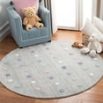 thumbnail image 2 of SAFAVIEH Kids Polka Dots Stripes Area Rug, Silver, 5' x 5' Round, 2 of 7