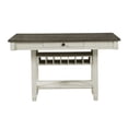 thumbnail image 4 of Antique White Counter Height Dining Set with Storage, 7-Piece Table and 6 Upholstered Chairs, 4 of 10