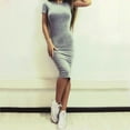 thumbnail image 1 of MYG Mode Femmes Manches Courtes Bodycon Casual Soirée Cocktail Mini Robe, 1 of 9