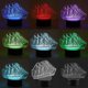 thumbnail image 4 of Lámparas de ilusión LED de escritorio de mesa con luces nocturnas 3D remotas (base negra sin control remoto), 4 of 8