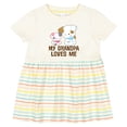 thumbnail image 3 of Inktastic My Grandpa Loves Me Girls Girls Baby Dress, 3 of 5