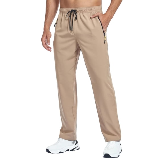 SAWOBUUN Mens Quick Dry Hiking Pants Lightweight Water Resistant Outdoor Trousers Breathable Stretch Fishing Running Joggers with Zipper Pockets