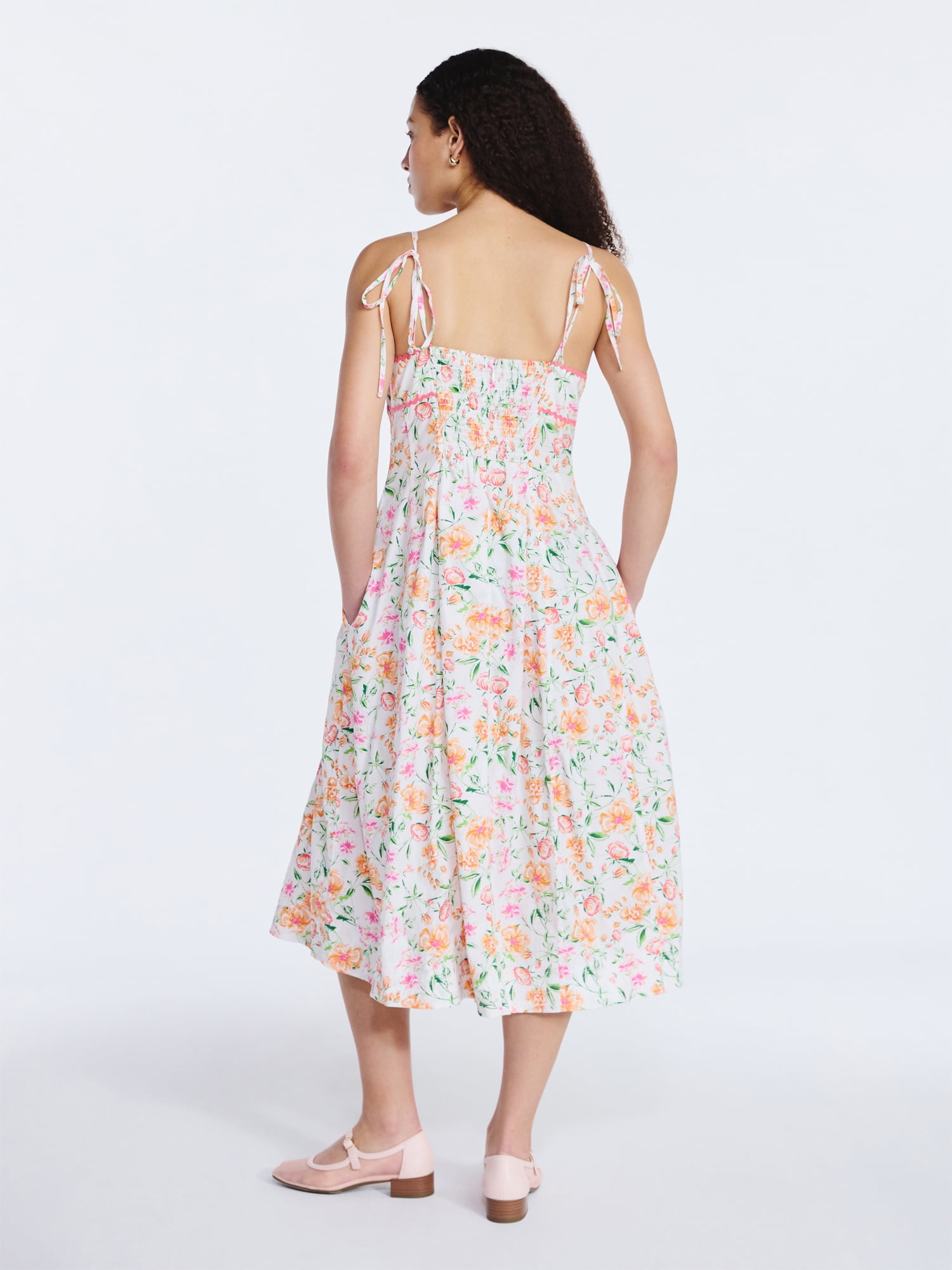 Free Assembly Women's Sleeveless Cotton Panel Midi Dress, Size-XS-XXL