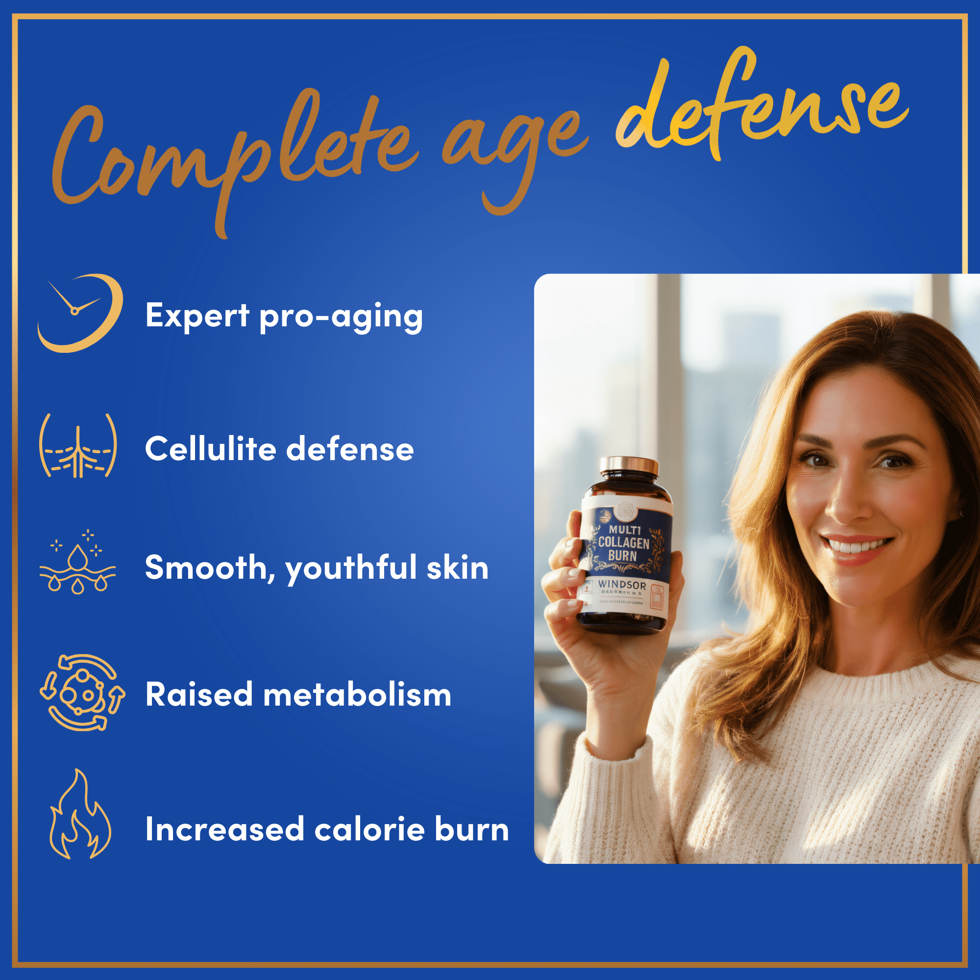 Thermogenic Multi Collagen Burn Capsules - Hydrolyzed Multi Collagen Complex Types I, II, III, V, X, Marine Collagen, Hyaluronic Acid - Beauty and Anti-Aging Supplement for Women and Men - 180 Pills