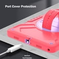 thumbnail image 6 of Shockproof Protective Case for Samsung Galaxy Tab A11+/ A11 Plus 11" 2026(SM-X230/X236), Rugged Heavy Duty Cover with 360° Rotating Kickstand, Adjustable Shoulder Strap,Pink, 6 of 8