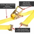 thumbnail image 4 of "20 E Track Ratcheting Straps Cargo TieDowns, 2 x 12 Heavy Duty Yellow Polyester Tie-Down Straps, Strong Ratchet, ETrack Spring Fittings, Tie Down Motorcycle, Trailer Load, by DC Cargo Mall (20)", 4 of 7