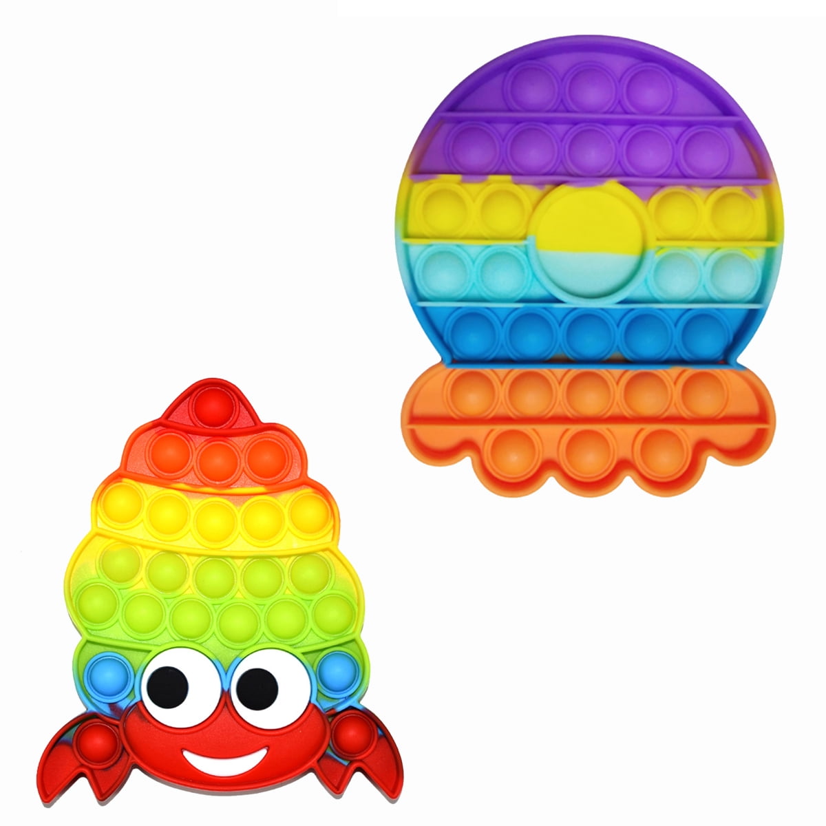 2PC Silicone Pop Fidget Toys It Ball 3D Dinosaur Stress Anxiety Relief Tie-Dye Poppers Pack Popit Mini for Girls Kids Adults Boy Autism Push Sensory Squeeze Bubbles Cheap Party Favor Gifts 