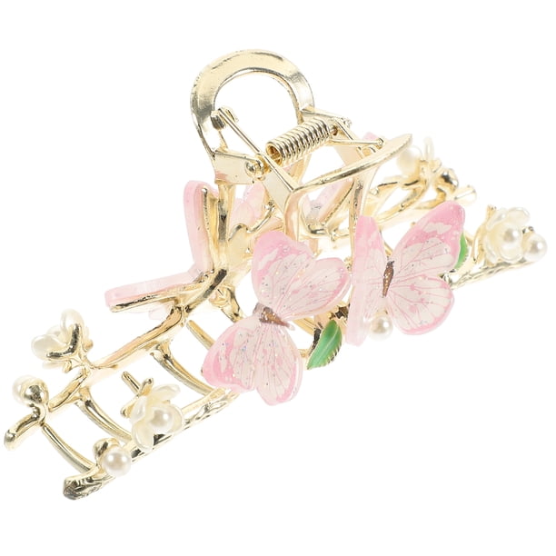 Pinza de mariposa elegante para el cabello, pinza de mandíbula antideslizante, pinza de garra de mariposa