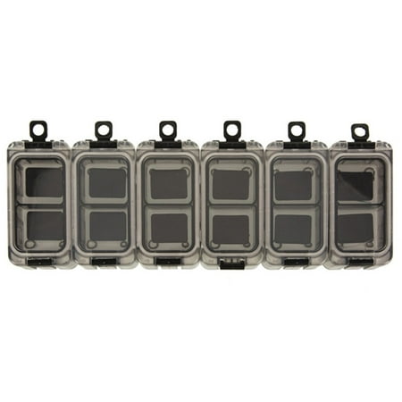 6Pcs Small Tackle Box Tackle Organizer Tray With Magnet Fishing Combination Box Gray Double Grid