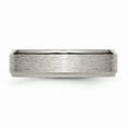 thumbnail image 3 of Grey Titanium Ring Band Wedding Ridged Comfort Edge 6mm Satin and Polished, 3 of 6