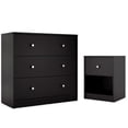 thumbnail image 1 of Tvilum Canada 2 Piece Set with 3 Drawer Chest and Nightstand in Black, 1 of 18