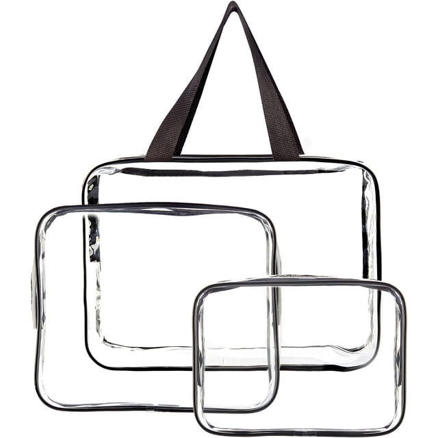 3 Piezas Bolsas de Cosméticos de Maquillaje Transparentes para Viajes, Juego de Bolsas de Aseo Transparentes con Cremallera, Bolsa de Almacenamiento de Cubos de Embalaje de PVC Transparente