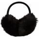 thumbnail image 1 of Orejeras de piel sintética para mujer, orejeras grandes plegables para invierno y exteriores, color negro ER, 1 of 7