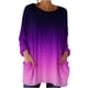 thumbnail image 3 of TaTaai 2026 Fall Womens Gradient Long Sleeve Tee Round Neck Loose Blouse With Pockets Casual Solid Color Fashion Top Soft Stretchy Polyester Daily Gift, 3 of 7