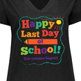 thumbnail image 4 of Inktastic Happy Last Day Of School Women's Plus Size V-Neck T-Shirt, 4 of 5