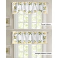 thumbnail image 6 of Tie Up Valance Curtain for Kitchen,Watercolor Summer Lemon Flower Rod Pocket Short Curtains Adjustable Tie-Up Shade Valances,Retro Yellow Line Border Window Treatment for Bathroom Living Room Bedroom, 6 of 8