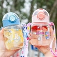 thumbnail image 6 of MINKUROW 380ml Glass Pitcher Juice Drinking Cup BPA Free Transparent Leakproof For Girls Boys Children Adults Travel Mug With Shoulder Strap Portable, 6 of 7