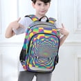 thumbnail image 6 of FORMRS Unisex School Backpack 17" Student Travel Bag with Laptop Compartment, Psychedelic Pattern, 6 of 7
