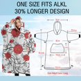 thumbnail image 4 of Oversized Wearable Blanket Hoodie,Pioneer Flower Floral Print Pattern Sherpa Blanket Hoodie with Super Pockets,Super Warm Fuzzy Pullover for Women & Men, 4 of 6