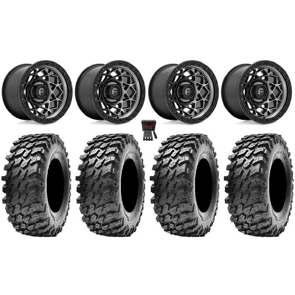 Fuel Unit 15" Wheels Gunmetal 30" Rampage Tires Sportsman RZR Ranger