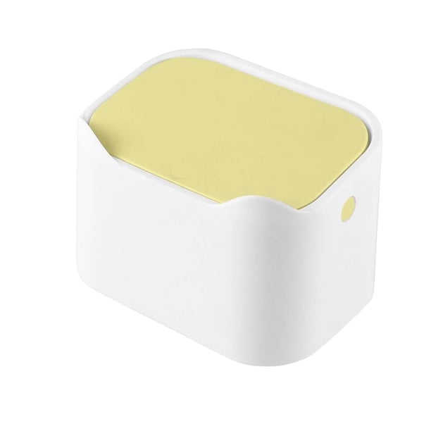 Cesto de Basura Perfecl Mini Bote de Basura Blanco Amarillo