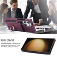 thumbnail image 4 of Dteck Card Slots Wallet Case for Samsung Galaxy S21 Ultra,Shockproof Premium PU Leather Kickstand Protective Cover with Ring Holder Back Case,Purple, 4 of 8
