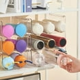 thumbnail image 3 of Clear Water Bottle Organizer, Water Bottle Storage Rack Plastic, Stackable Water Bottle Holder, Cup Organizer for Kitchen Cabinet, Countertop, Fridge[Two grids], 3 of 9