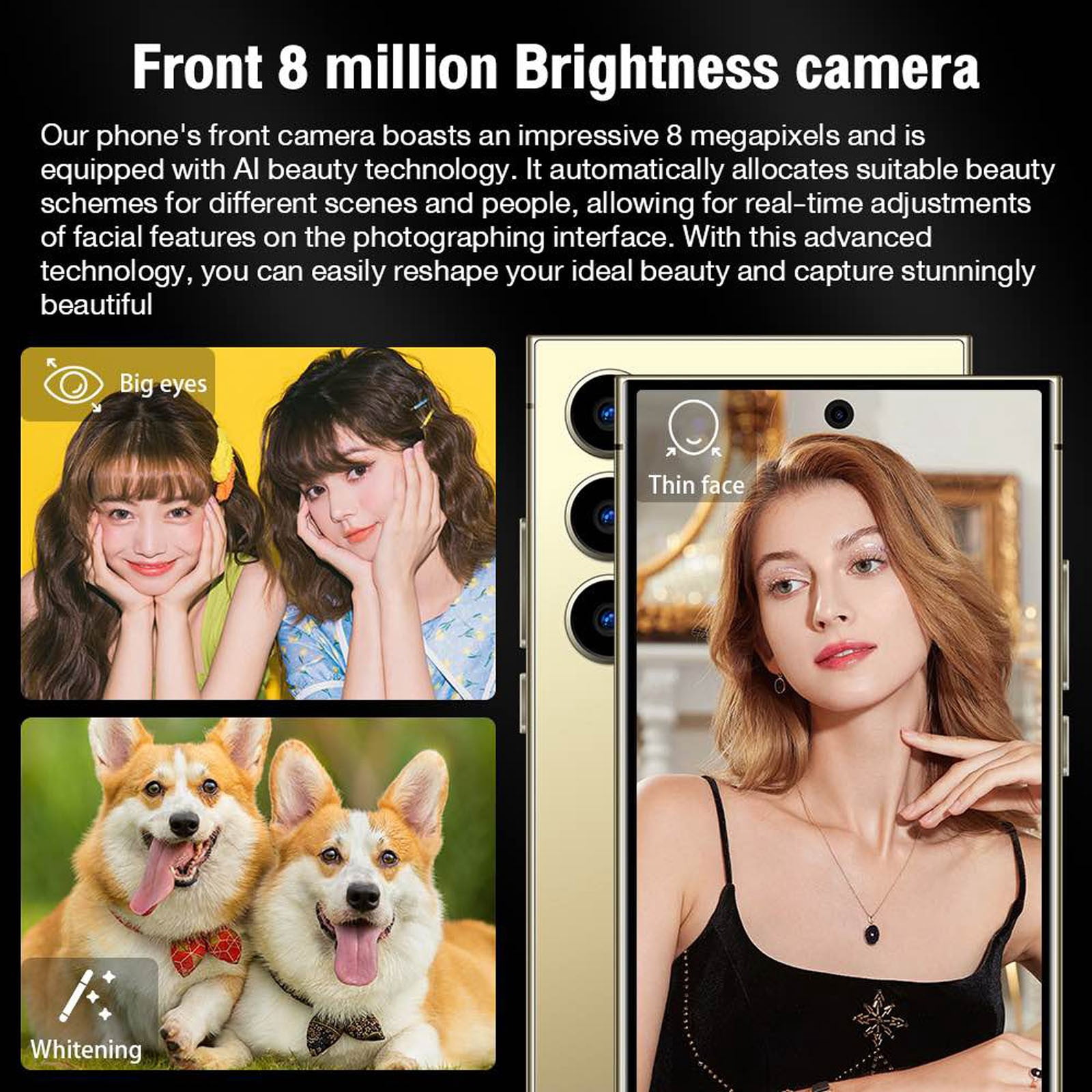 FYTPOV Android Phone, Smartphone With Android Memory 2GB+16GB 6.75Inches 3G MTK6580P Quad-Core CPU Front Camera8MP + Rear Camera13MP, Cell Phones Unlocked