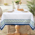 thumbnail image 4 of Blue White Tablecloth Waterproof, French Country Bordered Rectangle Table Cloth, Washable Table Cover for Kitchen Dining Party Decor (60×84 Inch), 4 of 6