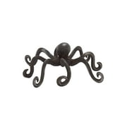 12" x 4" Black Metal Octopus Sculpture with Long Tentacles and Suctions Detailing, by DecMode