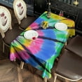 thumbnail image 2 of Colorful Rainbow Tie Dye Spiral Pattern Rectangle Tablecloth 60"x120",Waterproof Polyester Rectangle Table Cloth, Wipeable Spillproof Polyester Tablecloth for Dining, Camping, Indoor and Outdoor, 2 of 6