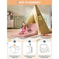 thumbnail image 4 of Sofa, 2-in-1 Comfy Toddler Sofa Fold Out, Convertible Sofa to Lounger Foam Chair with Soft Sherpa, Gift for Girls and Boys (Pink), 4 of 7