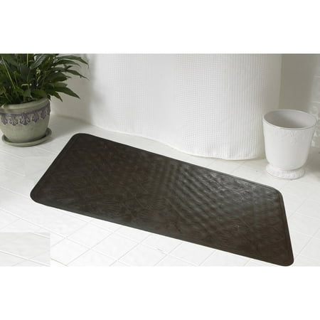 Rubber bath tub mat in Brown, size 28" long x 16" wide