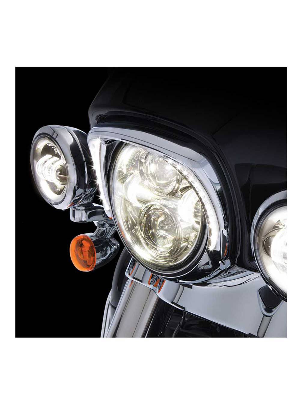 chrome light bezels on Ciro Fang Led Headlight Bezels Fits Harley 14 Up Touring Models Chrome Or Black Walmart Com Walmart Com