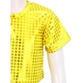 thumbnail image 7 of Aislor Kids Girls Shiny Sequins Crop Tops Hip Hop Athletic Dance Short Sleeve Loose T-Shirt 2-16 Gold 9-10, 7 of 7