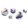thumbnail image 2 of Designart "Waves of Blue, Gold, and Purple III" Modern Spiral Metal Wall Art Set of 5 Piece, 2 of 5